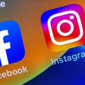 Ic&ocirc;nes des applications Facebook et Instagram sur un &eacute;cran.